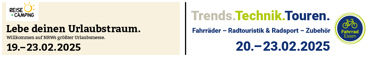 Reise + Camping und Fahrrad Essen Banner